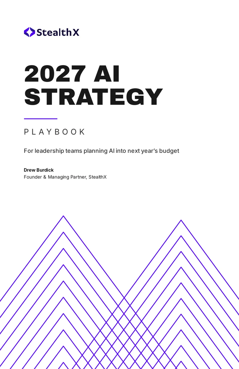 Cover of the StealthX 2027 AI Strategy Playbook